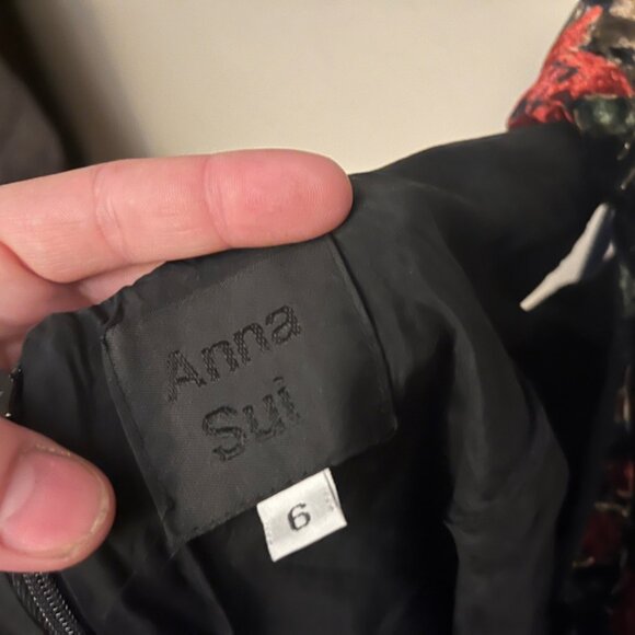 Size 9 dark velvet floral mini dress - Picture 4 of 5